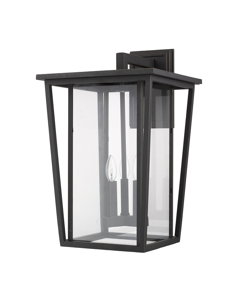 Seoul 3 Light 14" Outdoor Wall Light in Oil Rubbed Bronze