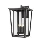 Seoul 4 Light 18" Outdoor Wall Light in Black