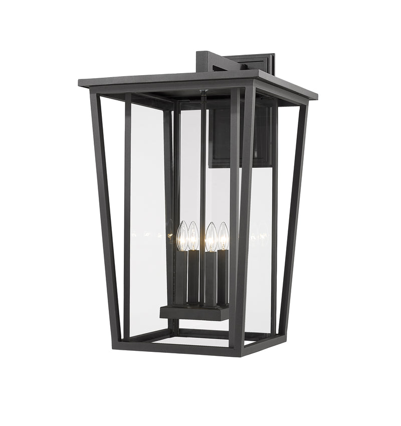 Seoul 4 Light 18" Outdoor Wall Light in Black