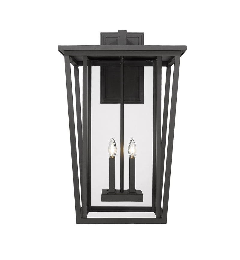 Seoul 4 Light 18" Outdoor Wall Light in Black
