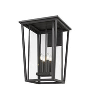 Seoul 4 Light 18" Outdoor Wall Light in Black
