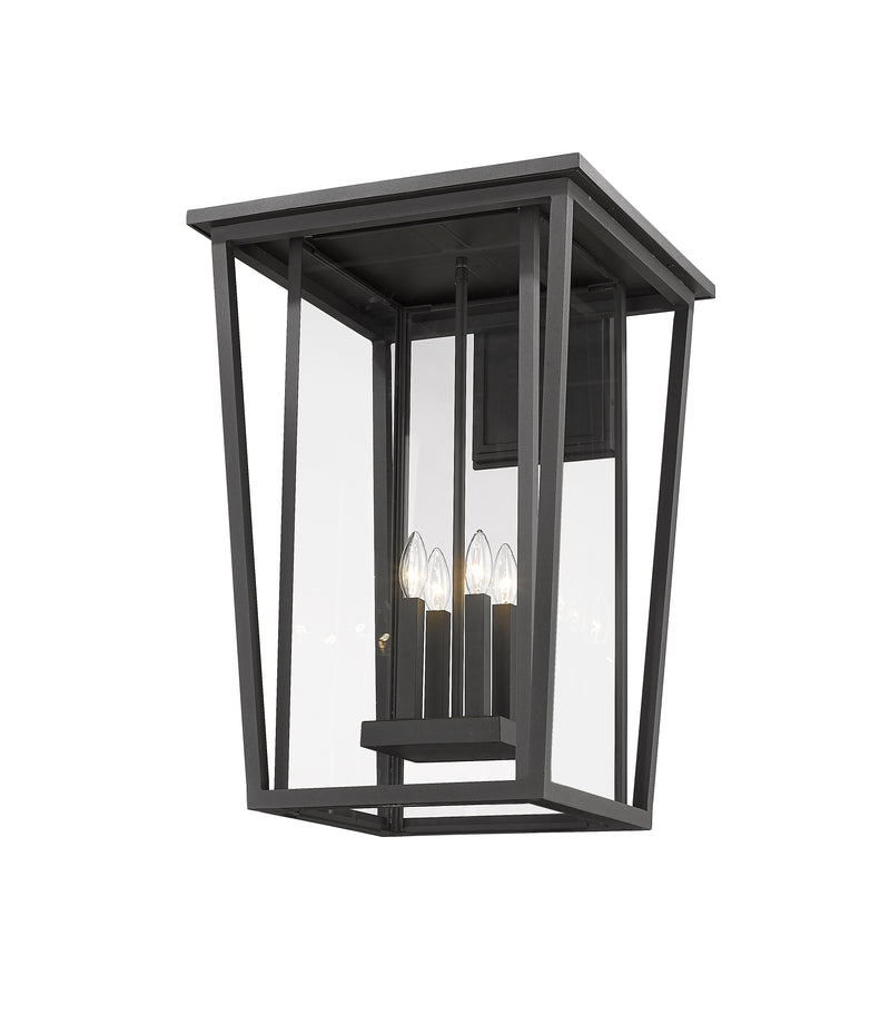Seoul 4 Light 18" Outdoor Wall Light in Black