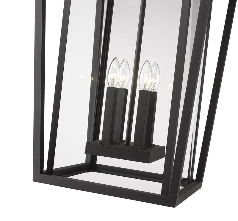Seoul 4 Light 18" Outdoor Wall Light in Black