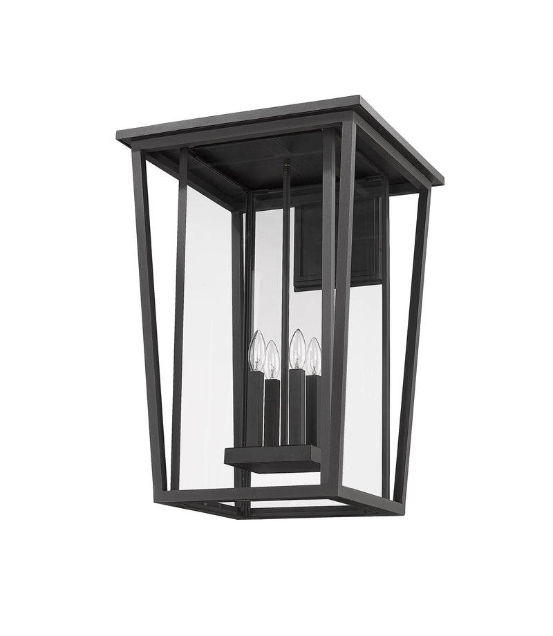 Seoul 4 Light 18" Outdoor Wall Light in Black