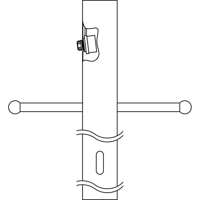 Post With Int Photocell & Ladder in Black