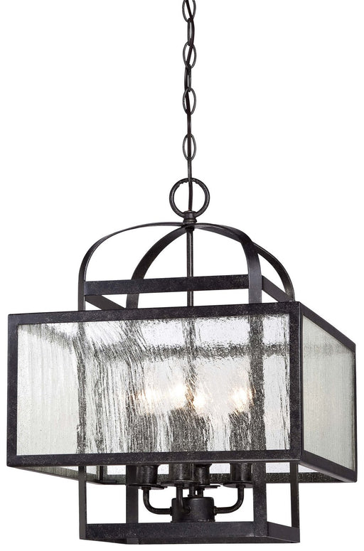 Camden Square 4-Light Mini Chandelier in Aged Charcoal