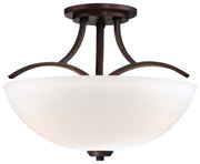 Overland Park 3-Light Semi-Flush Mount in Vintage Bronze