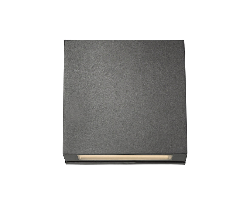 Quadrate 2 Light 11" Outdoor Wall Light in Black