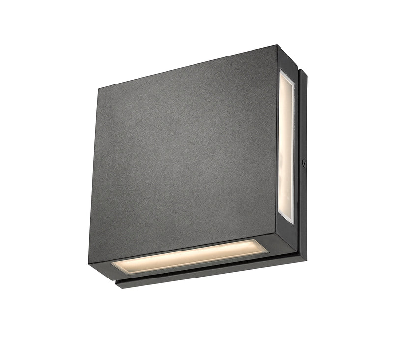 Quadrate 2 Light 11" Outdoor Wall Light in Black