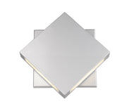 Quadrate 2 Light 11" Outdoor Wall Light in Silver