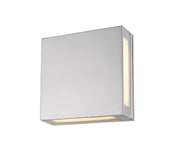 Quadrate 2 Light 11" Outdoor Wall Light in Silver