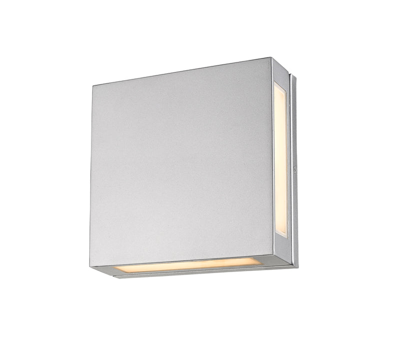 Quadrate 2 Light 11" Outdoor Wall Light in Silver
