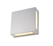 Quadrate 2 Light 11" Outdoor Wall Light in Silver