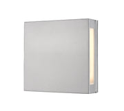 Quadrate 2 Light 11" Outdoor Wall Light in Silver