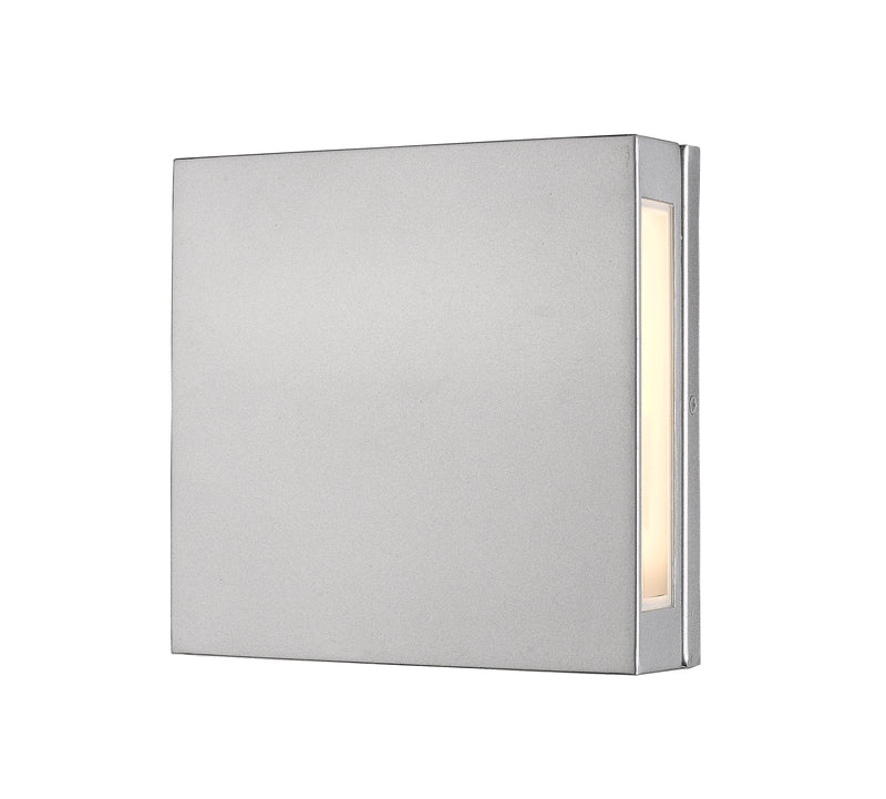 Quadrate 2 Light 11" Outdoor Wall Light in Silver