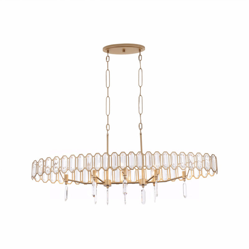 Drama Club 8-Light 48" Linear Pendant in Brass Kisser