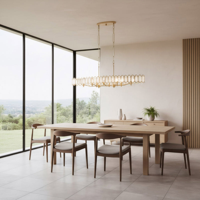 Drama Club 8-Light 48" Linear Pendant in Brass Kisser