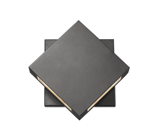 Quadrate 2 Light 9.25" Outdoor Wall Light in Black