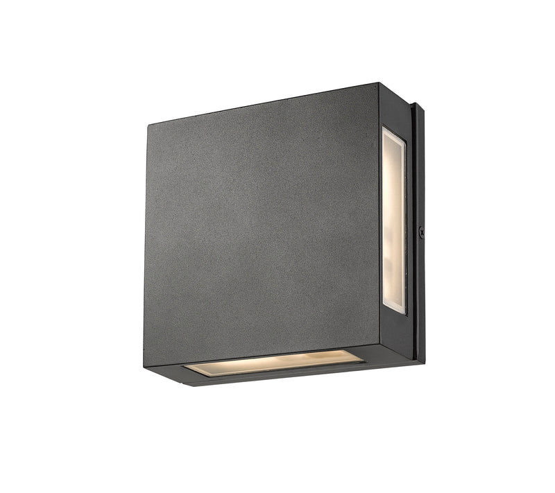 Quadrate 2 Light 9.25" Outdoor Wall Light in Black