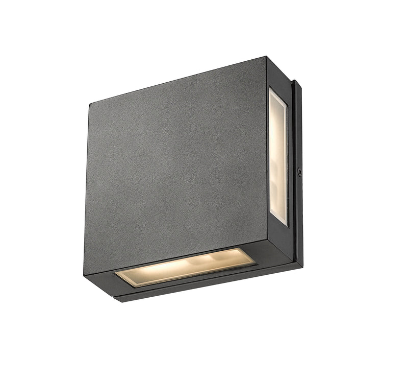 Quadrate 2 Light 9.25" Outdoor Wall Light in Black