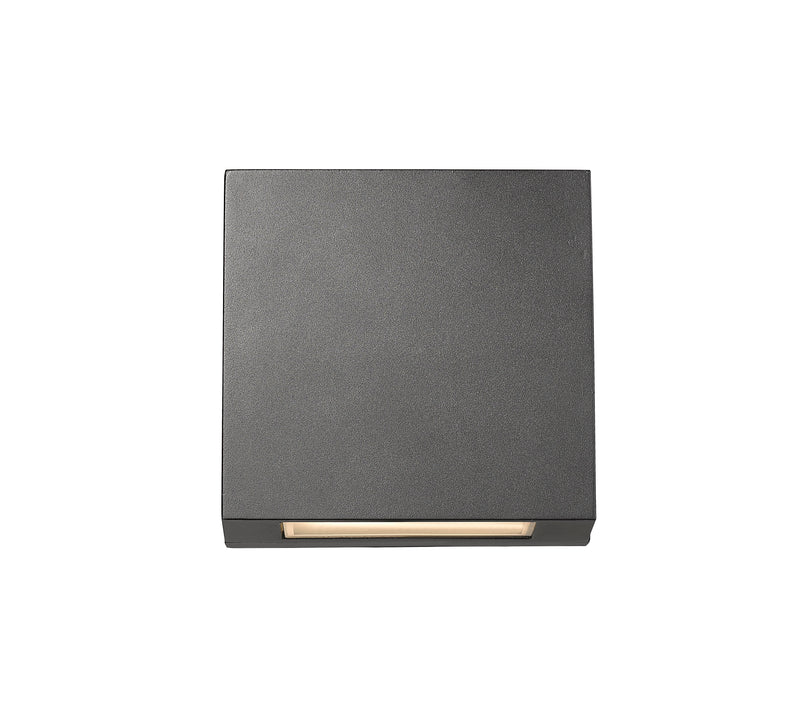 Quadrate 2 Light 9.25" Outdoor Wall Light in Black