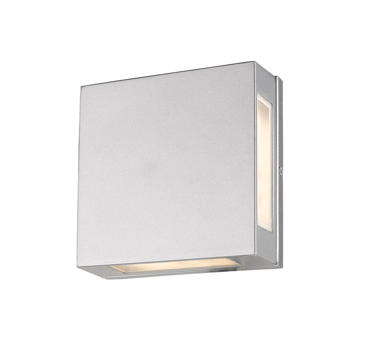 Quadrate 2 Light 9.25" Outdoor Wall Light in Silver