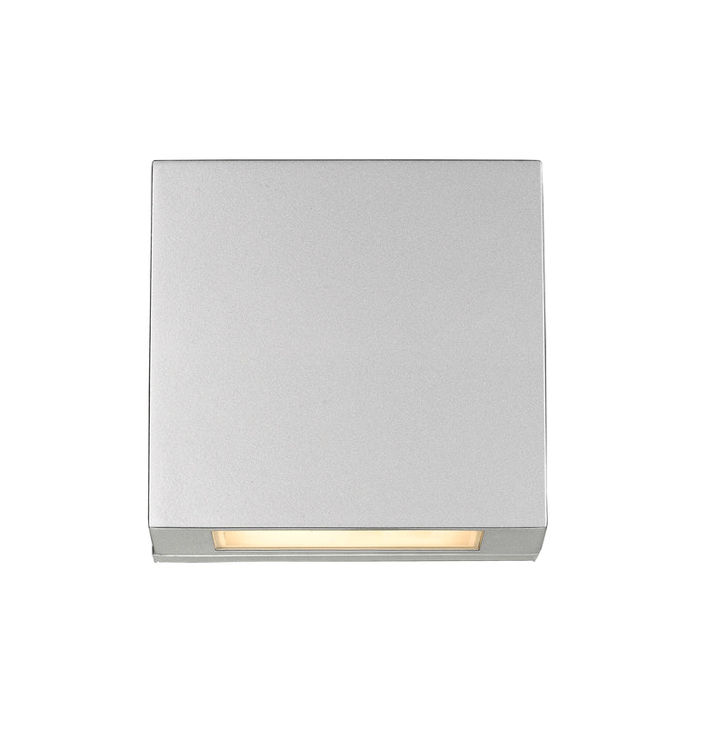 Quadrate 2 Light 9.25" Outdoor Wall Light in Silver