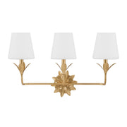 Broche 3 Light 25" Bathroom Vanity in Antique Gold