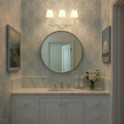 Broche 3 Light 25" Bathroom Vanity in Matte White in a room setting