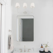 Broche 3 Light 25" Bathroom Vanity in Matte White in a room setting