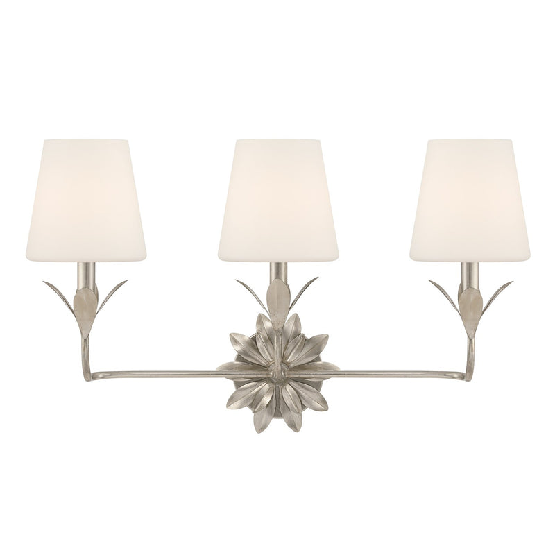Broche 3 Light 25" Bathroom Vanity in Antique Silver