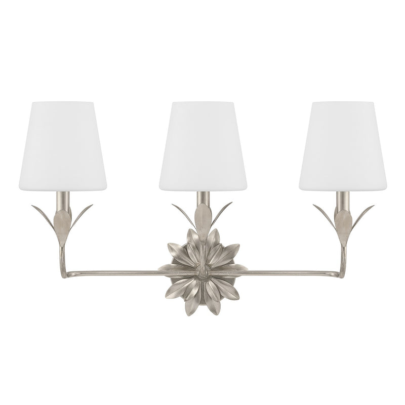 Broche 3 Light 25" Bathroom Vanity in Antique Silver