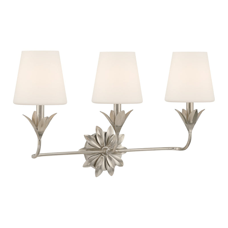 Broche 3 Light 25" Bathroom Vanity in Antique Silver