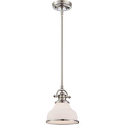 Grant Opal Glass Mini Pendant in Brushed Nickel