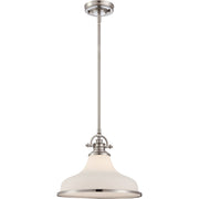 Grant Opal Glass Pendant in Brushed Nickel
