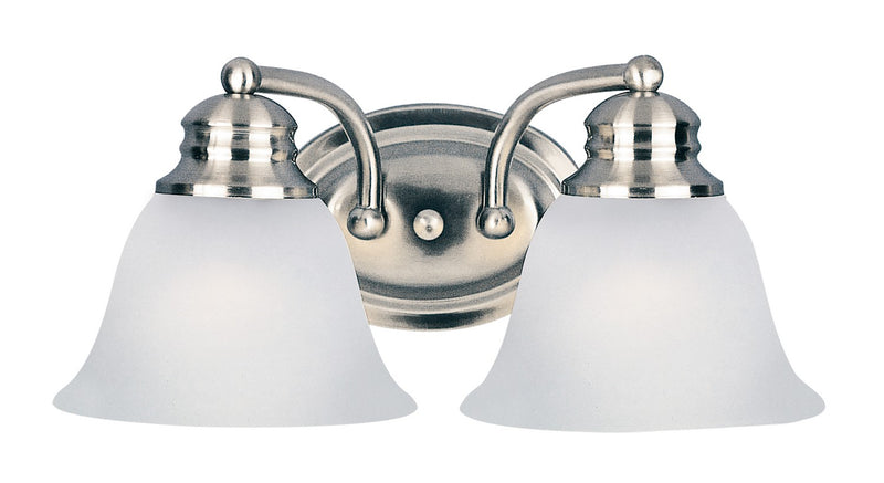 Malaga Two Light Bath Vanity in Satin Nickel