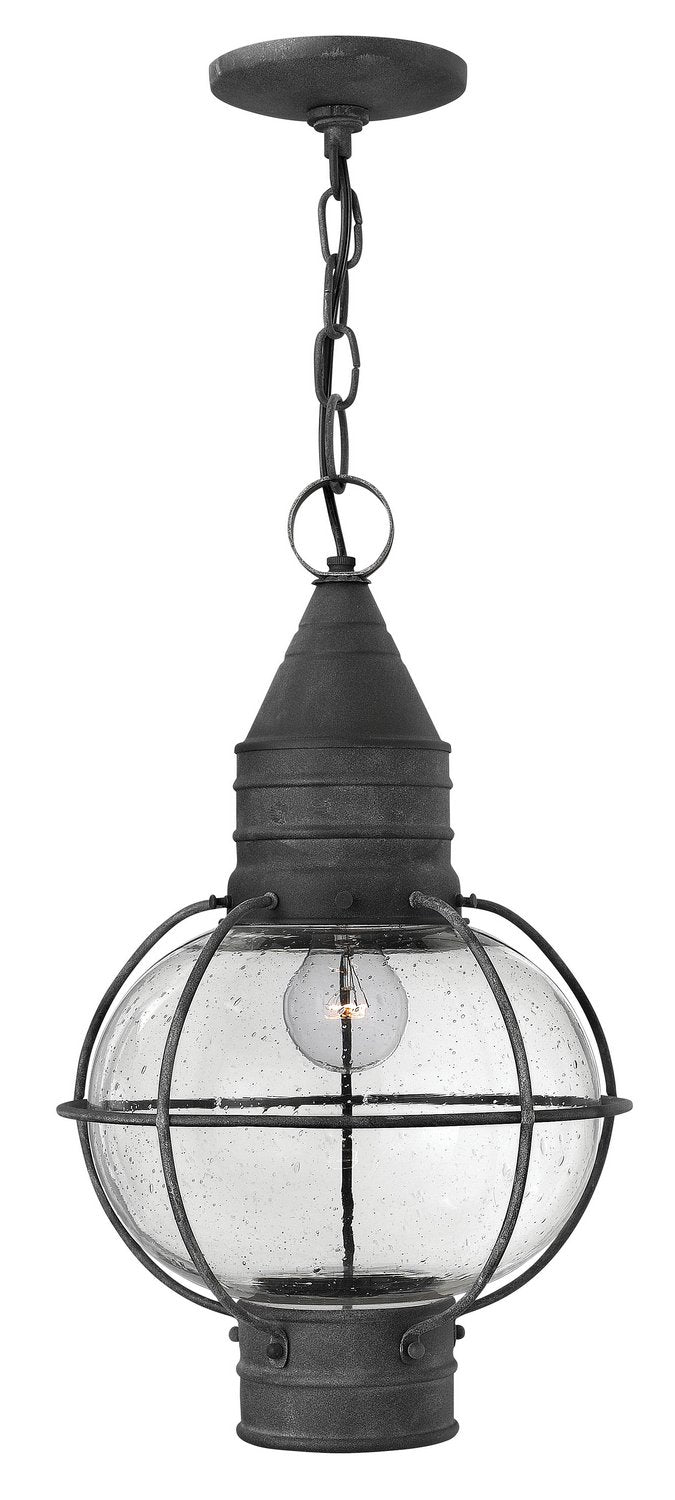 Cape Cod Outdoor Hanging Lantern in Aged Zinc