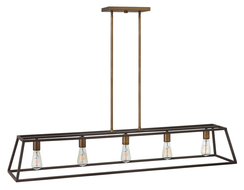 Fulton Five Light Open Frame Linear Chandelier - Lamps Expo