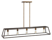 Fulton 5-Light Linear Chandelier in Bronze