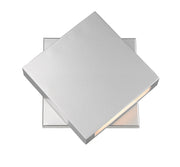 Quadrate 1 Light 11.25" Outdoor Wall Light in Silver