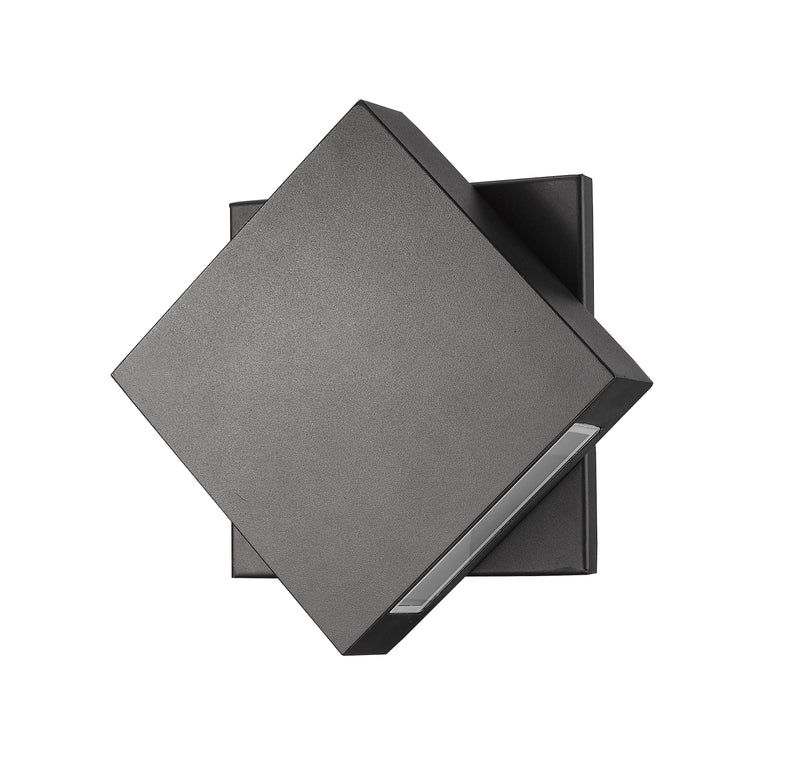 Quadrate 1 Light 9.25" Outdoor Wall Light in Black