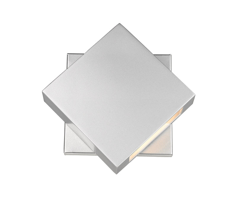 Quadrate 1 Light 9.25" Outdoor Wall Light in Silver