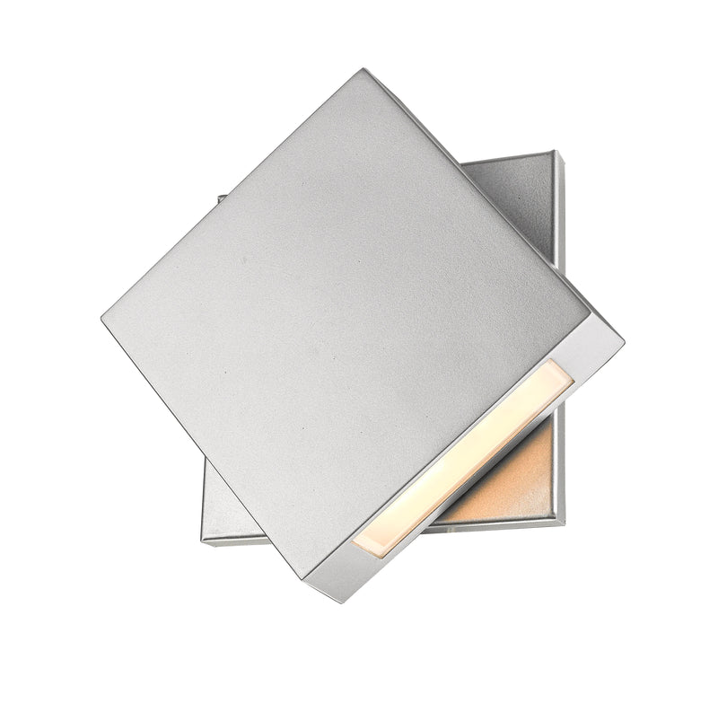 Quadrate 1 Light 9.25" Outdoor Wall Light in Silver