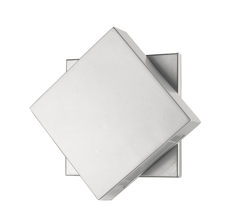 Quadrate 1 Light 9.25" Outdoor Wall Light in Silver