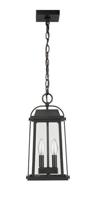 Millworks 2 Light 7.75" Outdoor Chain Mount Ceiling Fixture in Black