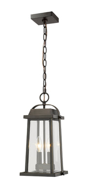 Millworks 2 Light 7.75" Outdoor Chain Mount Ceiling Fixture in Oil Rubbed Bronze