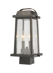 Millworks 2 Light 7.75" Outdoor Post Mount Fixture in Oil Rubbed Bronze, Post Top Only, Square Fitter