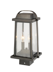 Millworks 2 Light 7.75" Outdoor Post Mount Fixture in Oil Rubbed Bronze, Post Top Only, Square Fitter