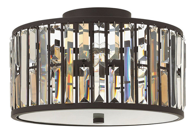 Gemma 3-Light Semi-Flush Mount in Vintage Bronze