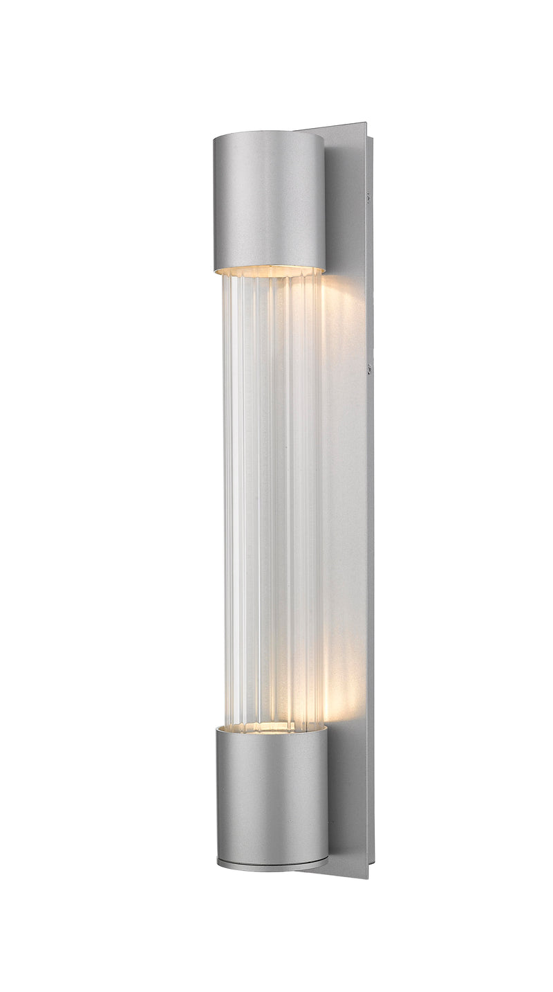 Striate 2 Light 5" Outdoor Wall Light in Silver